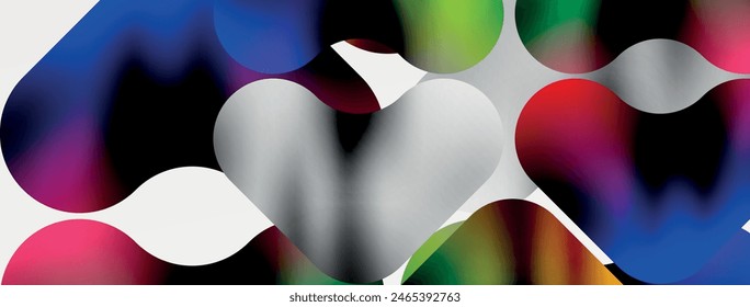Metallic fluid color with geometric abstract shapes. Vector Illustration For Wallpaper, Banner, Background, Card, Book Illustration, landing page
