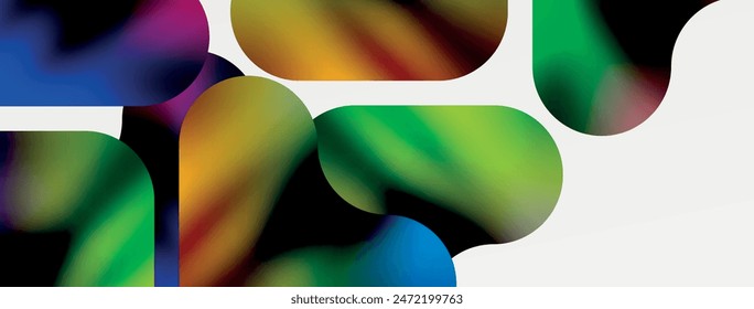 Metallic fluid color with geometric abstract shapes. Vector Illustration For Wallpaper, Banner, Background, Card, Book Illustration, landing page