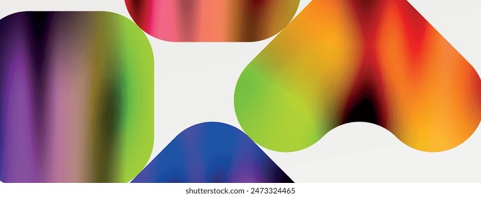 Metallic fluid color with geometric abstract shapes. Vector Illustration For Wallpaper, Banner, Background, Card, Book Illustration, landing page