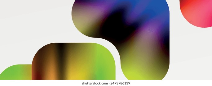 Metallic fluid color with geometric abstract shapes. Vector Illustration For Wallpaper, Banner, Background, Card, Book Illustration, landing page