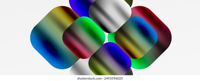 Metallic fluid color with geometric abstract shapes. Vector Illustration For Wallpaper, Banner, Background, Card, Book Illustration, landing page