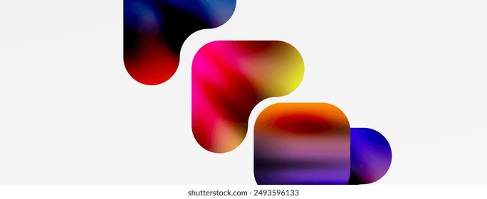 Metallic fluid color with geometric abstract shapes. Vector Illustration For Wallpaper, Banner, Background, Card, Book Illustration, landing page