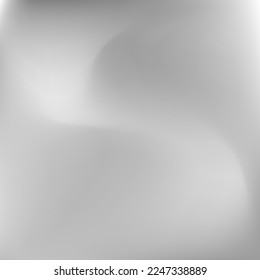 Metallic Fluid Dark Soft Monochromatic Gradient Background. Light Water Wavy Calm Metallic Swirl Gradient Mesh. Silver Dynamic Grey Blurred Background. Liquid Sky Aluminium Curve Smooth Surface.