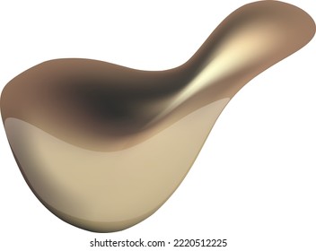 Metallic fluid shape. 3d liquid bubble vector.