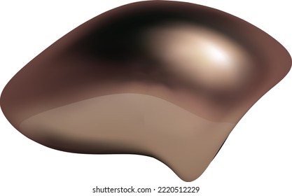 Metallic fluid shape. 3d liquid bubble vector.