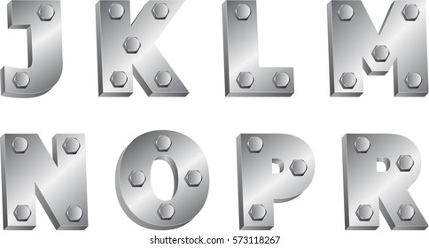 metallic font