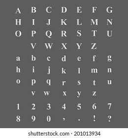 Metallic Font And Digit With Black Shadow