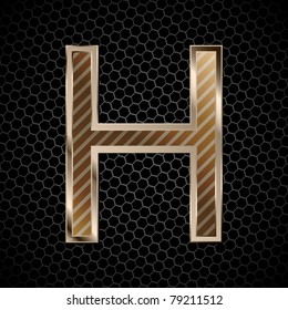 Metallic font . Letter H