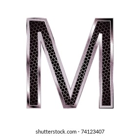 Metallic font . Letter M
