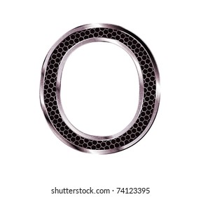 Metallic font . Letter O