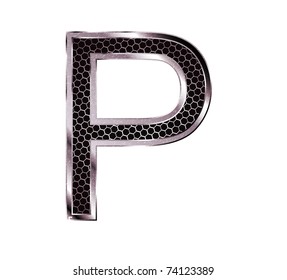 Metallic font . Letter P
