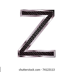 Metallic font . Letter Z