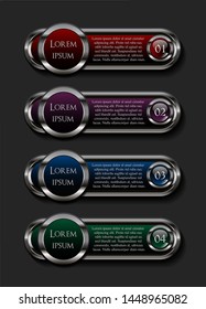 Metallic  four steps infographics round 