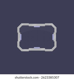 Metallic Frame In Futuristic Cosmic Sci Fi Style For Games UI Vector Isolated Design