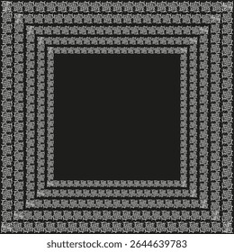Ícone de quadro metálico. Borda de aço preta. Contorno quadrado vetorial. Profundidade do gradiente escuro.