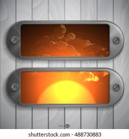 Metallic Frame With Screws On Abstract Metallic Background. Vector Illustration. Eps 10