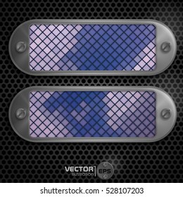 Metallic Frame With Screws On Abstract Metallic Background. Vector Illustration. Eps 10