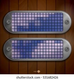 Metallic Frame With Screws On Abstract Metallic Background. Vector Illustration.