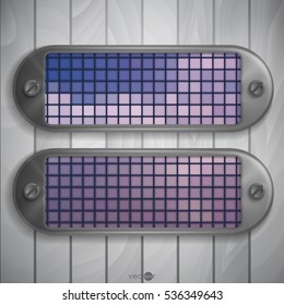 Metallic Frame With Screws On Abstract Metallic Background. Vector Illustration. Eps 10