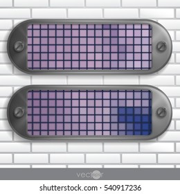 Metallic Frame With Screws On Abstract Metallic Background. Vector Illustration