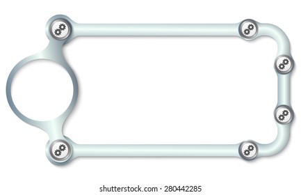 Metallic frame for your text and cogwheel