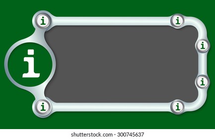 Metallic frame for your text and science and info symbol