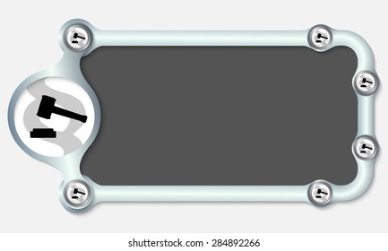 Metallic frame for your text and the symbol of justice