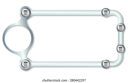 Metallic frame for your text and trashcan