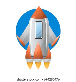 Metallic futuristic spaceship