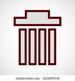 Metallic Garbage Can Color Icon