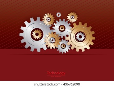 Metallic gear Technology concept vector for background.