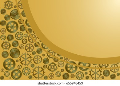 Metallic gear wheels as industrial, technical or steampunk background with space for text. Vector illustration EPS10