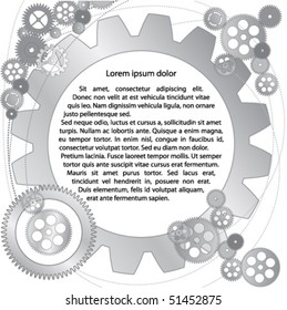 Metallic gears vector background
