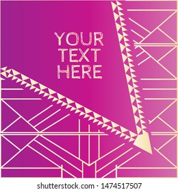 Metallic geometric art deco frames in jewel tone purple & rose gold