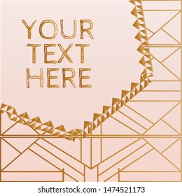 Metallic geometric art deco frames in rose gold & brass