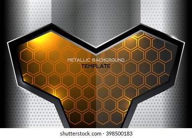 metallic geometric backgrounds template, Vector Illustration