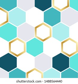 Metallic Geometric Hexagon pattern background