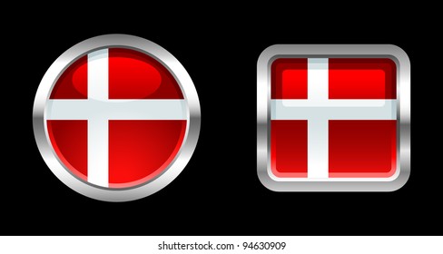 Metallic Glossy Flag series - Denmark