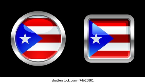 Metallic Glossy Flag series -  Puerto Rico