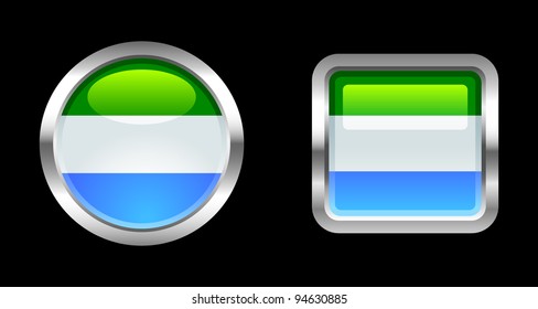 Metallic Glossy Flag series - Sierra Leone
