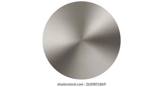 Metallic Glossy Round Embossed Element Flat Style Vector Illustration.	