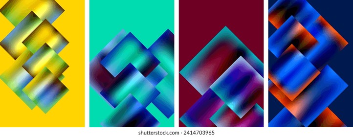 Metallic glossy square concept posters. Vector illustration For Wallpaper, Banner, Background, Card, Book Illustration, landing page