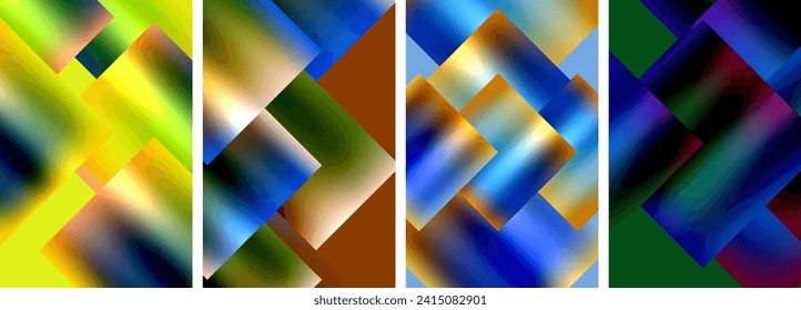 Metallic glossy square concept posters. Vector illustration For Wallpaper, Banner, Background, Card, Book Illustration, landing page