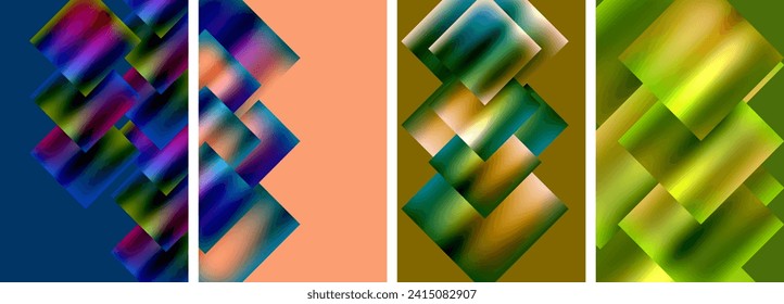 Metallic glossy square concept posters. Vector illustration For Wallpaper, Banner, Background, Card, Book Illustration, landing page