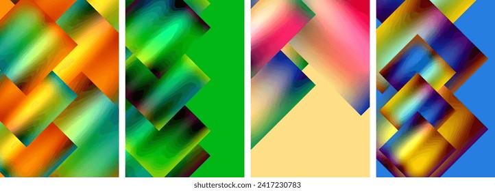 Metallic glossy square concept posters. Vector illustration For Wallpaper, Banner, Background, Card, Book Illustration, landing page