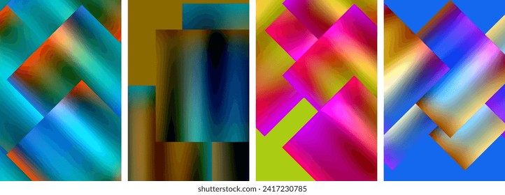 Metallic glossy square concept posters. Vector illustration For Wallpaper, Banner, Background, Card, Book Illustration, landing page