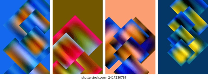 Metallic glossy square concept posters. Vector illustration For Wallpaper, Banner, Background, Card, Book Illustration, landing page