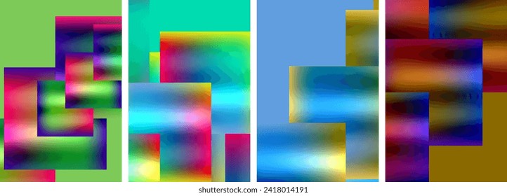 Afiches de concepto cuadrado brillante metálicos. Ilustración vectorial para fondo de escritorio, pancarta, fondo, tarjeta, ilustración del libro, página de inicio
