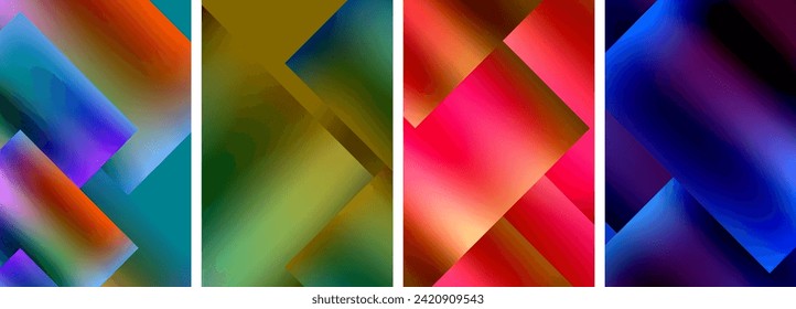 Metallic glossy square concept posters. Vector illustration For Wallpaper, Banner, Background, Card, Book Illustration, landing page