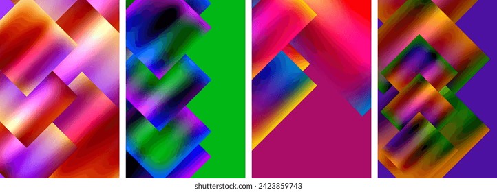 Metallic glossy square concept posters. Vector illustration For Wallpaper, Banner, Background, Card, Book Illustration, landing page
